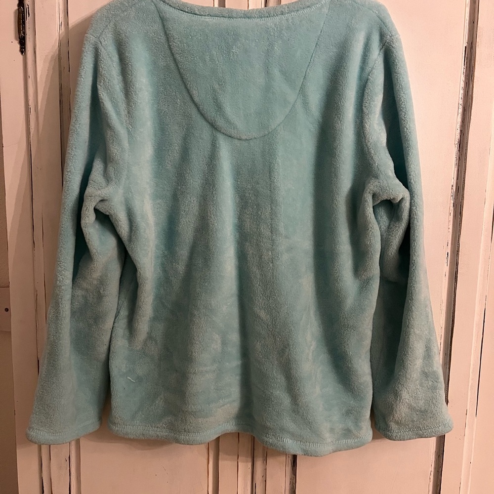 Croft & Barrow Soft Teal Fleece Top - Picture 5 of 5